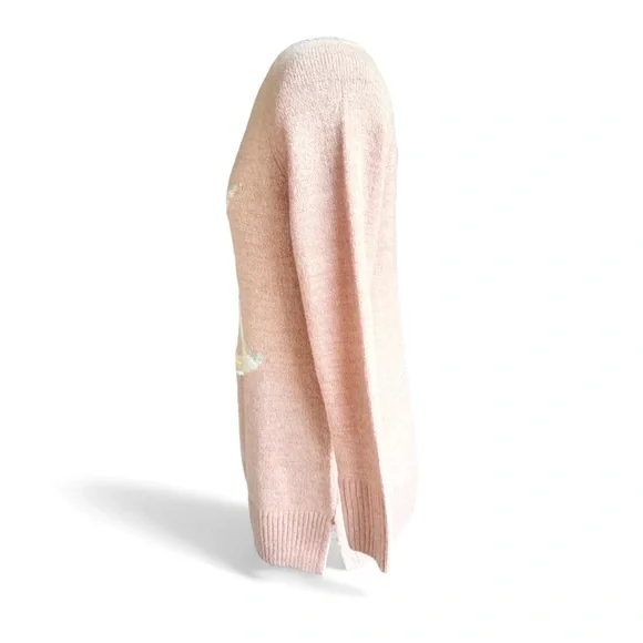 LC Lauren Conrad Ugly Xmas Sweater Blush Sweater with Narwhal - Picture 4 of 9